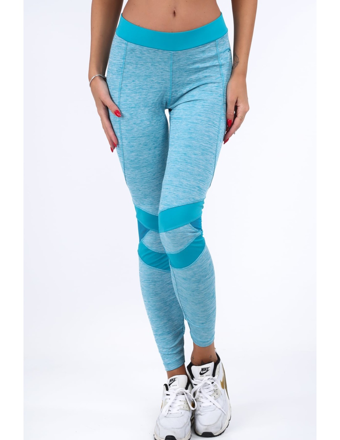 Fitted sports leggings in sea blue color MR13015 - Online store - Boutique